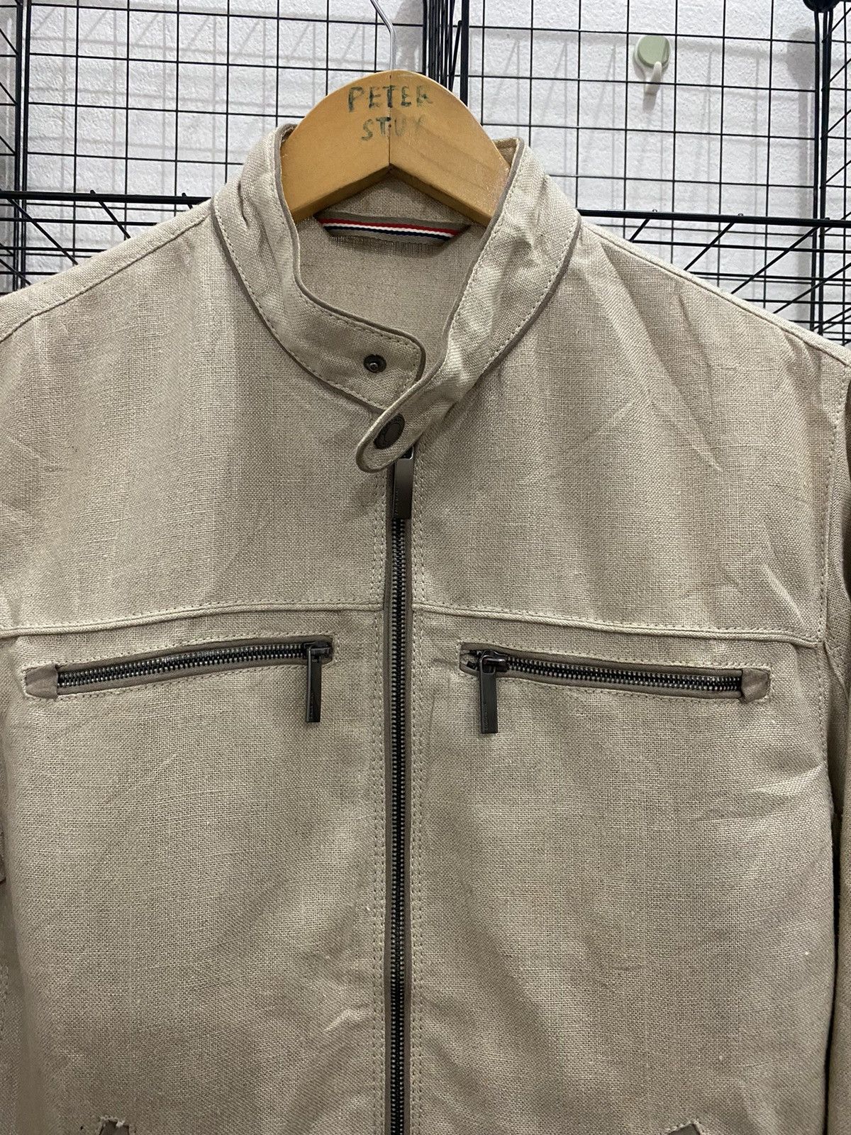 Zara ZARA MAN BIKER JACKET LINEN FABRIC Size US M / EU 48-50 / 2 - 6 Thumbnail