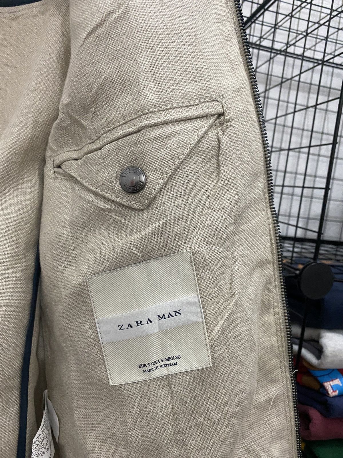 Zara ZARA MAN BIKER JACKET LINEN FABRIC Size US M / EU 48-50 / 2 - 7 Thumbnail