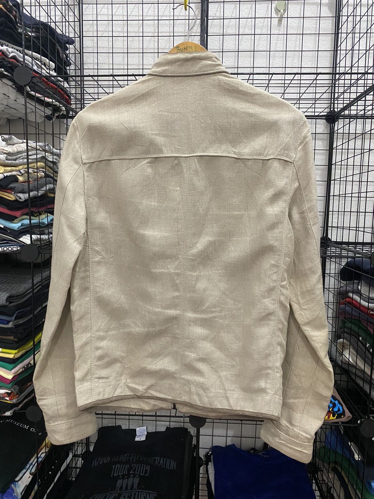 Zara ZARA MAN BIKER JACKET LINEN FABRIC Size US M / EU 48-50 / 2 - 4 Thumbnail