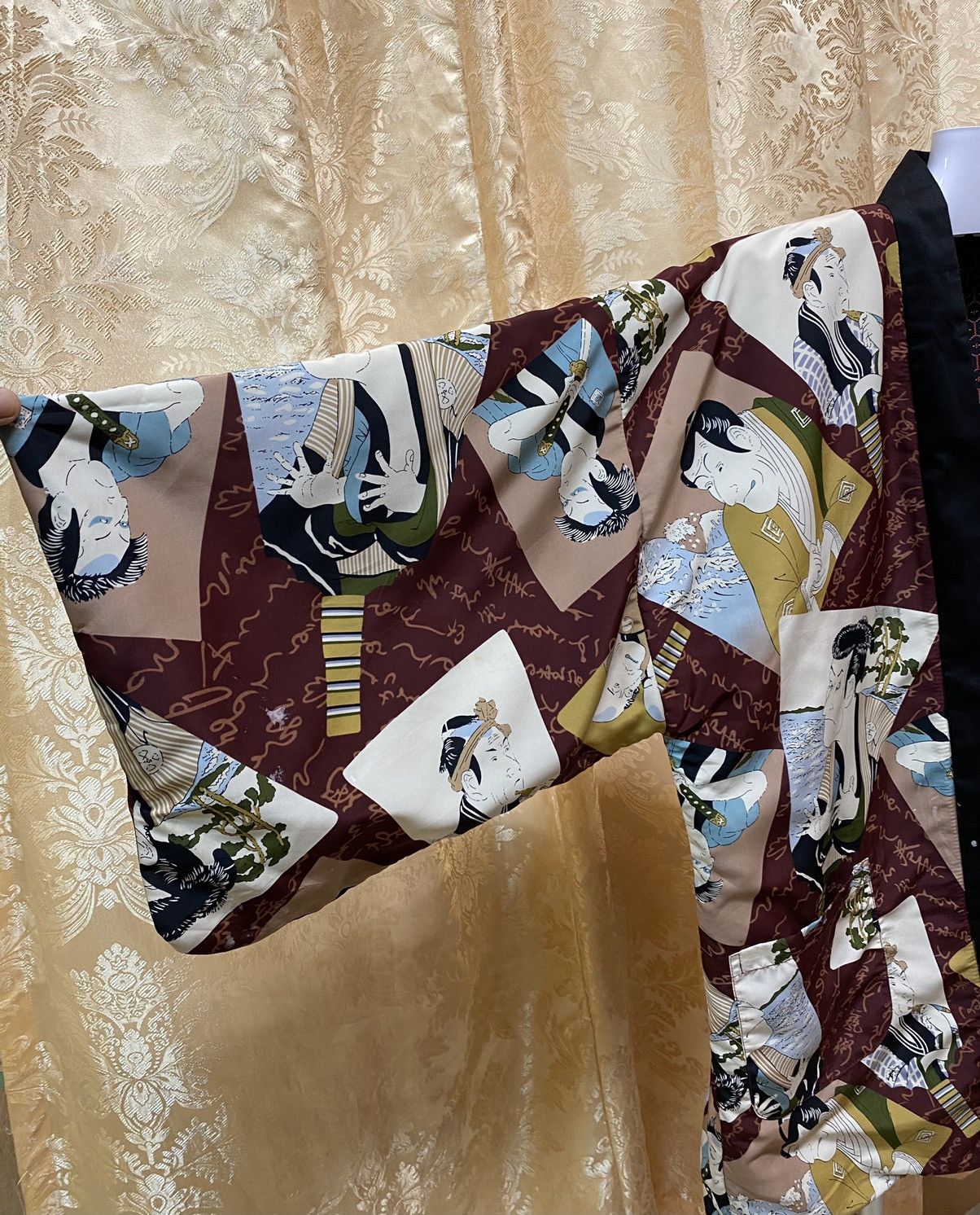 Japanese Brand Kimono Samurai photo Nice Design Japanesse Traditional Size US L / EU 52-54 / 3 - 6 Thumbnail