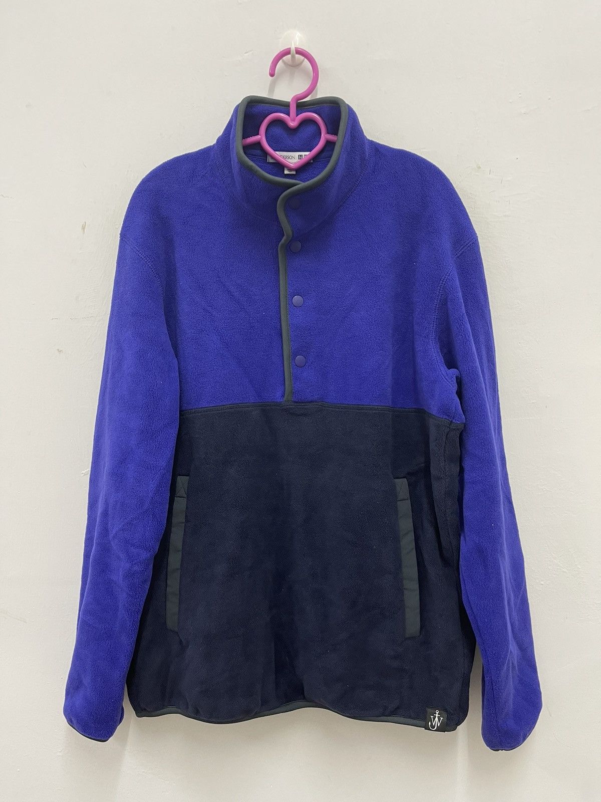 image of J W Anderson x Uniqlo Jw Anderson X Uniqlo Snap Button Fleece Pullover in Blue, Men's (Size Medium)