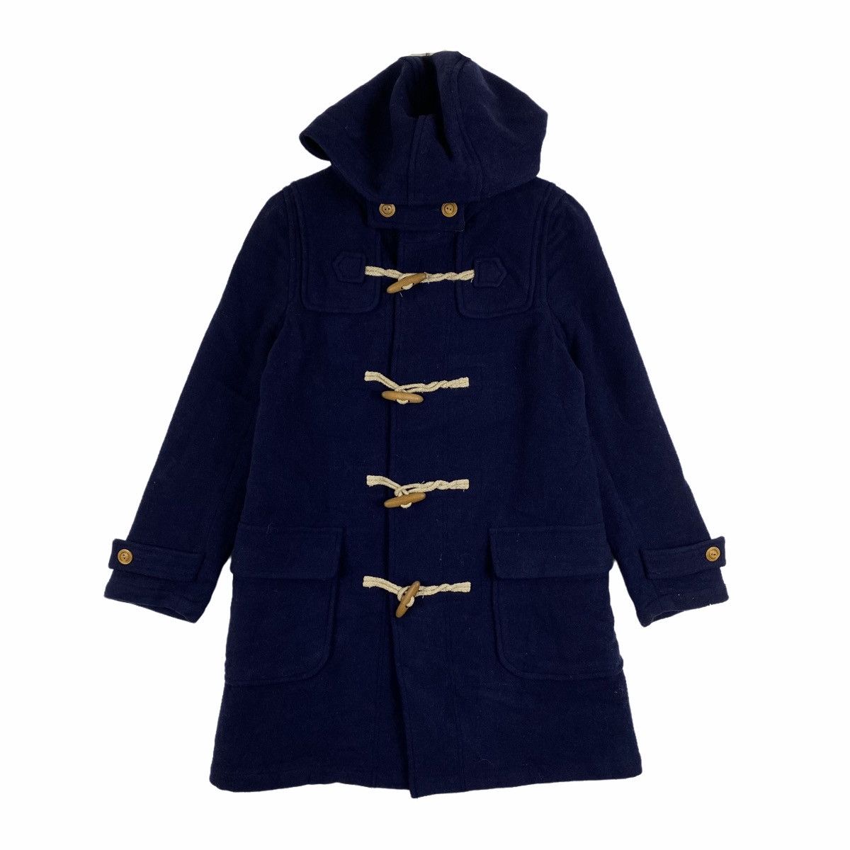 image of Vintage Cube Sugar Toggle Button Hoodie Duffle Coat Jacket in Navy, Men's (Size Medium)