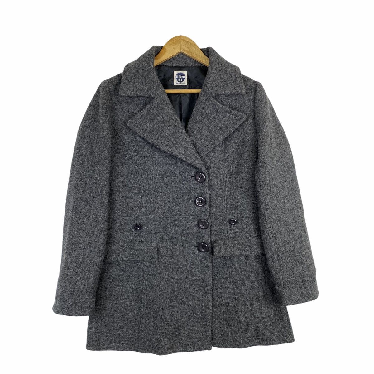 Hiroko Koshino Homme × Japanese Brand HIROKO KOSHINO BIS Japanese Brand Wool Peacoat Jacket Size US S / EU 44-46 / 1 - 1 Thumbnail