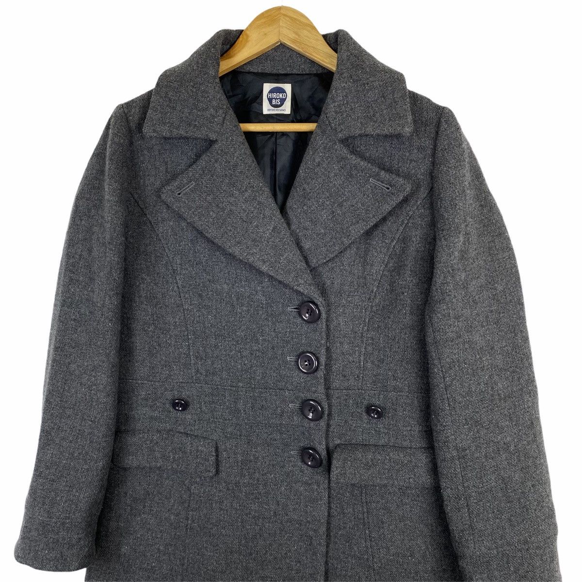 Hiroko Koshino Homme × Japanese Brand HIROKO KOSHINO BIS Japanese Brand Wool Peacoat Jacket Size US S / EU 44-46 / 1 - 5 Thumbnail