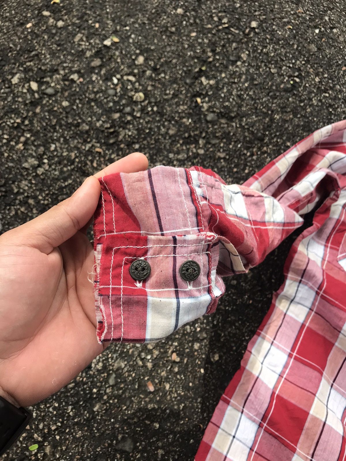 Japanese Brand Rare❗️Never Seen Thing Bondage Stud Flannel Button Up Shirt Size US L / EU 52-54 / 3 - 5 Thumbnail