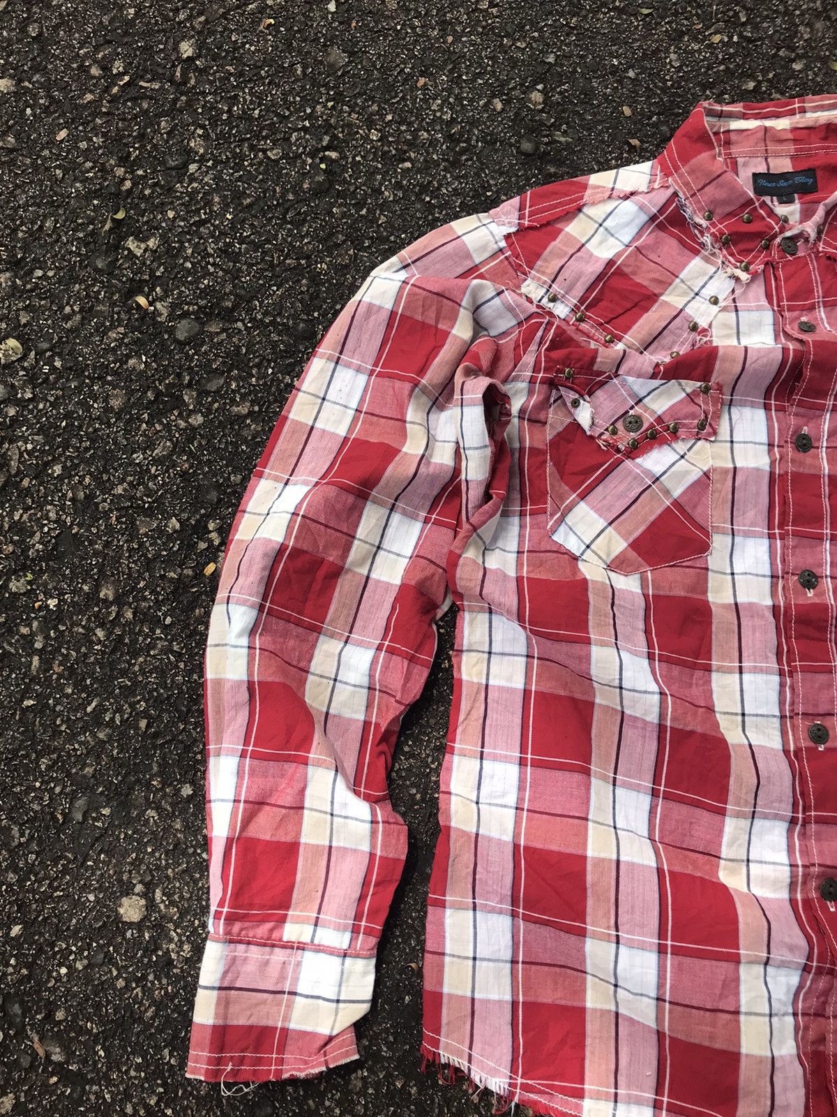 Japanese Brand Rare❗️Never Seen Thing Bondage Stud Flannel Button Up Shirt Size US L / EU 52-54 / 3 - 3 Thumbnail