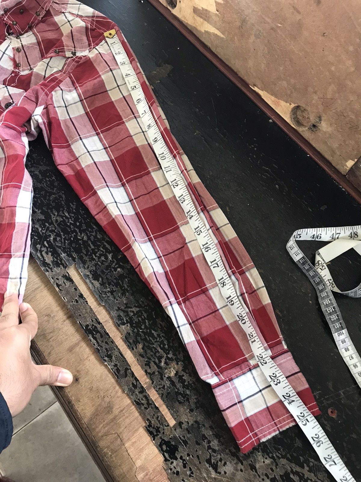 Japanese Brand Rare❗️Never Seen Thing Bondage Stud Flannel Button Up Shirt Size US L / EU 52-54 / 3 - 21 Thumbnail
