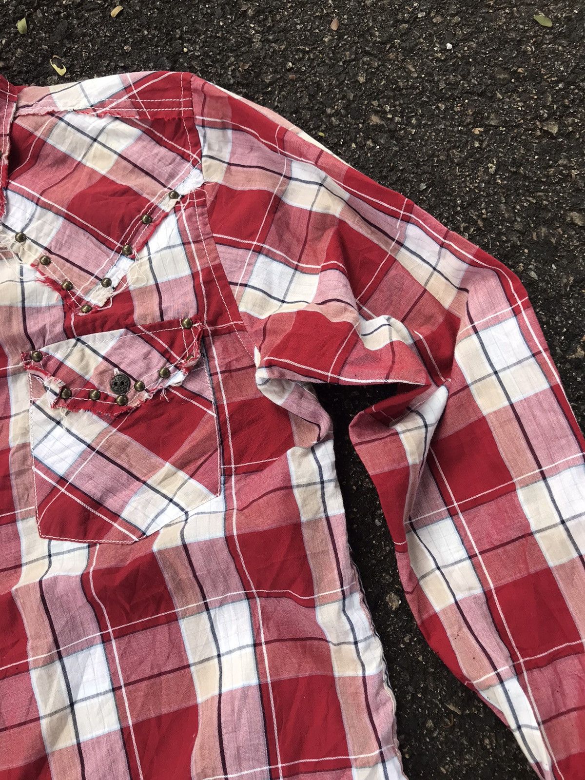 Japanese Brand Rare❗️Never Seen Thing Bondage Stud Flannel Button Up Shirt Size US L / EU 52-54 / 3 - 9 Thumbnail