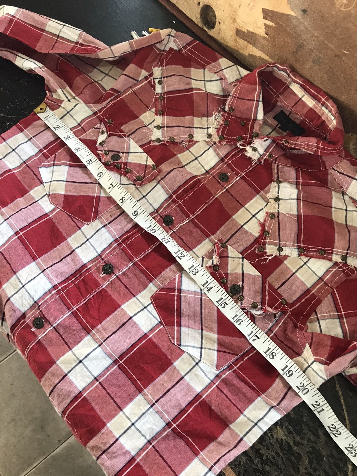 Japanese Brand Rare❗️Never Seen Thing Bondage Stud Flannel Button Up Shirt Size US L / EU 52-54 / 3 - 19 Thumbnail