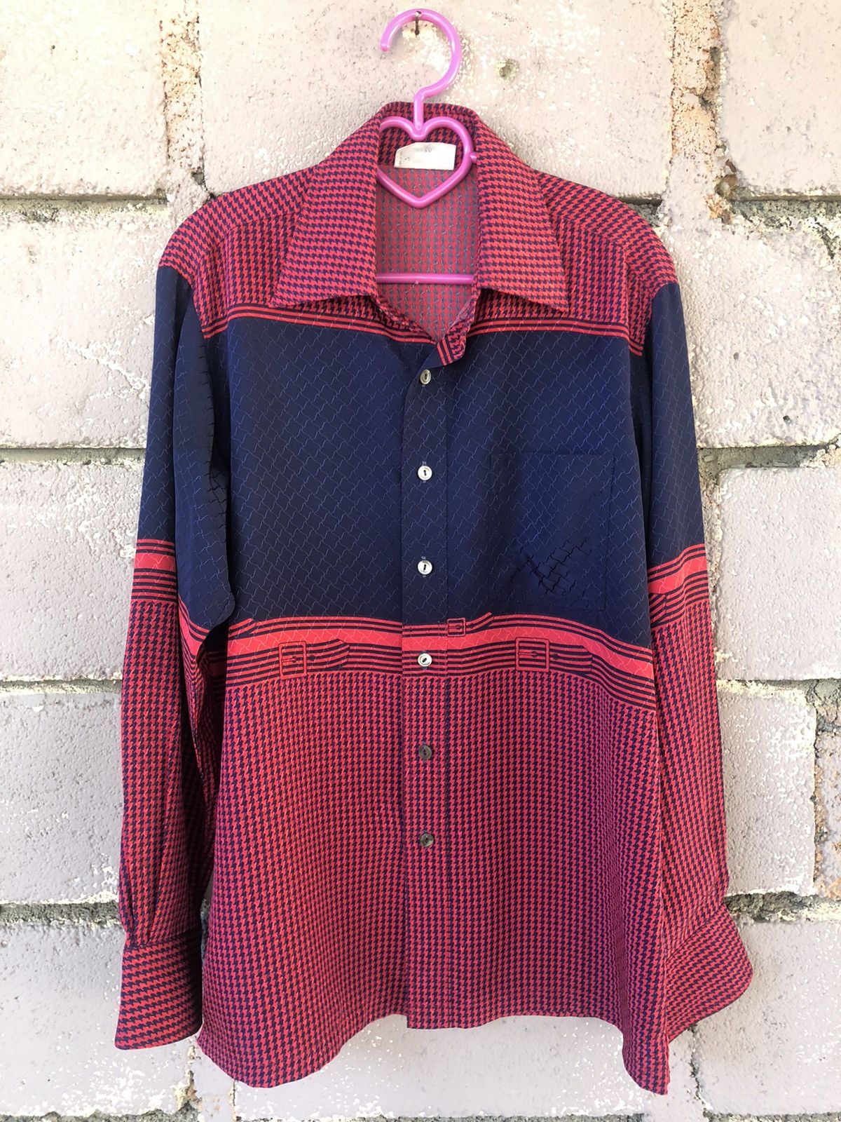If Six Was Nine Rare Vintage Hardlion Rock Tokyo Silk Houndstooth Shirt Size US M / EU 48-50 / 2 - 1 Thumbnail