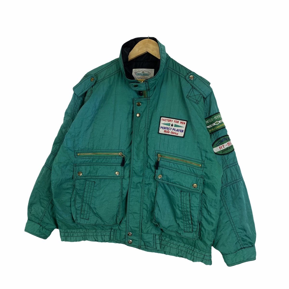 Sports Specialties × Vintage Vintage MILE STONE World Championship Patches Bomber Jacket Size US L / EU 52-54 / 3 - 4 Thumbnail
