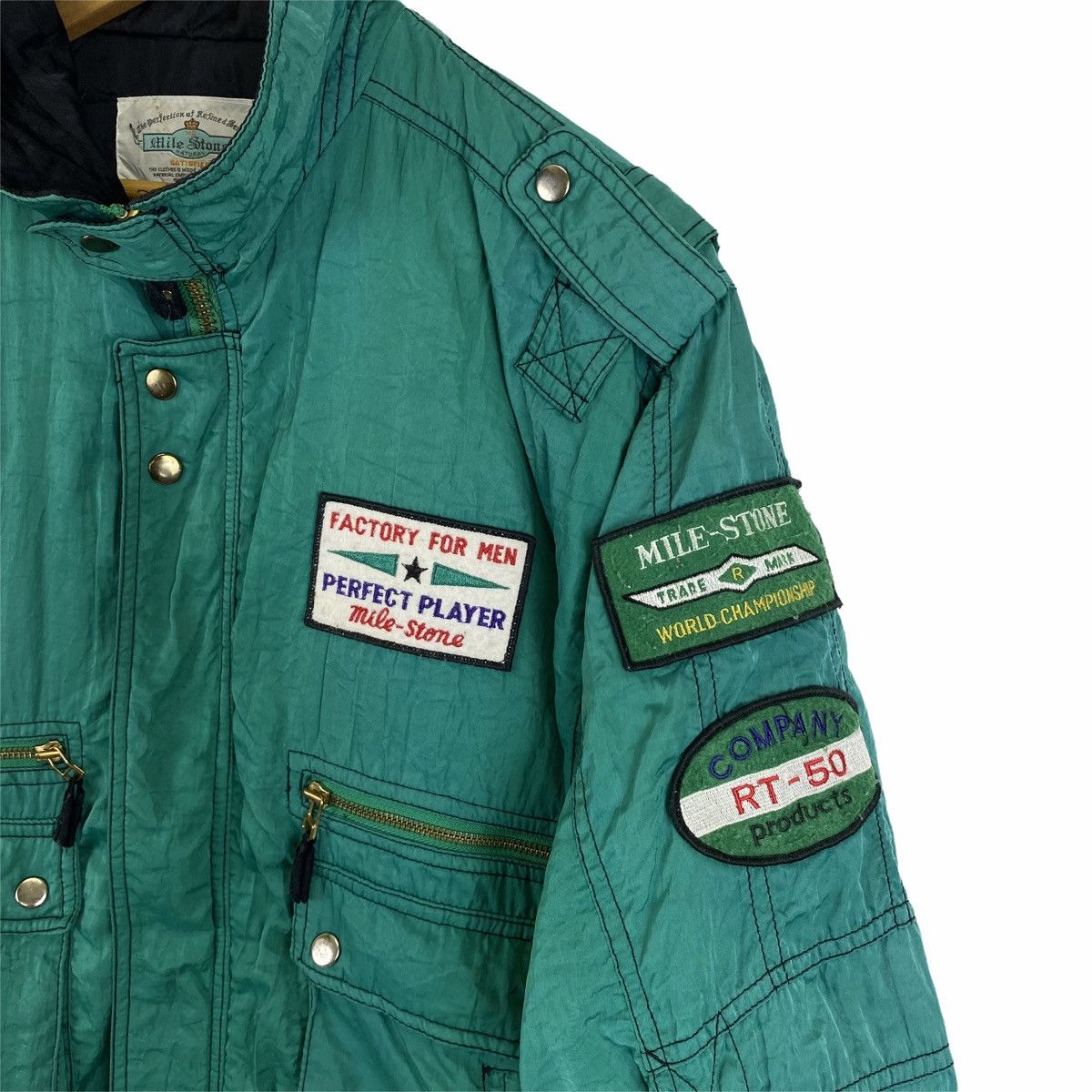 Sports Specialties × Vintage Vintage MILE STONE World Championship Patches Bomber Jacket Size US L / EU 52-54 / 3 - 6 Thumbnail