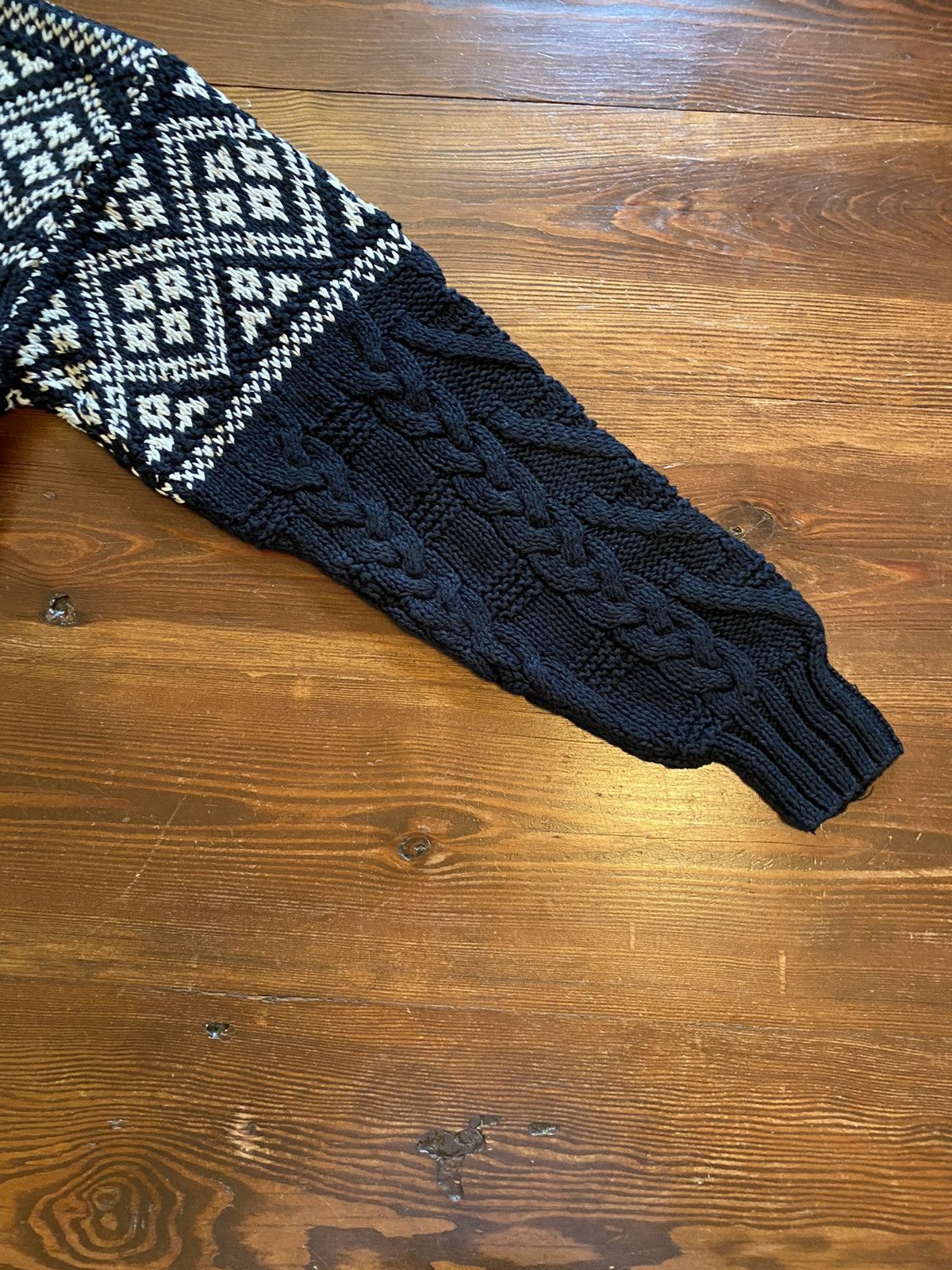 Northern Isles Vintage 80’s Northern Isles Black & White Cable Knit Sweater Size US XL / EU 56 / 4 - 5 Thumbnail