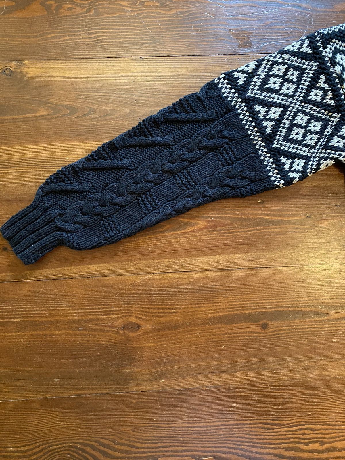 Northern Isles Vintage 80’s Northern Isles Black & White Cable Knit Sweater Size US XL / EU 56 / 4 - 9 Thumbnail