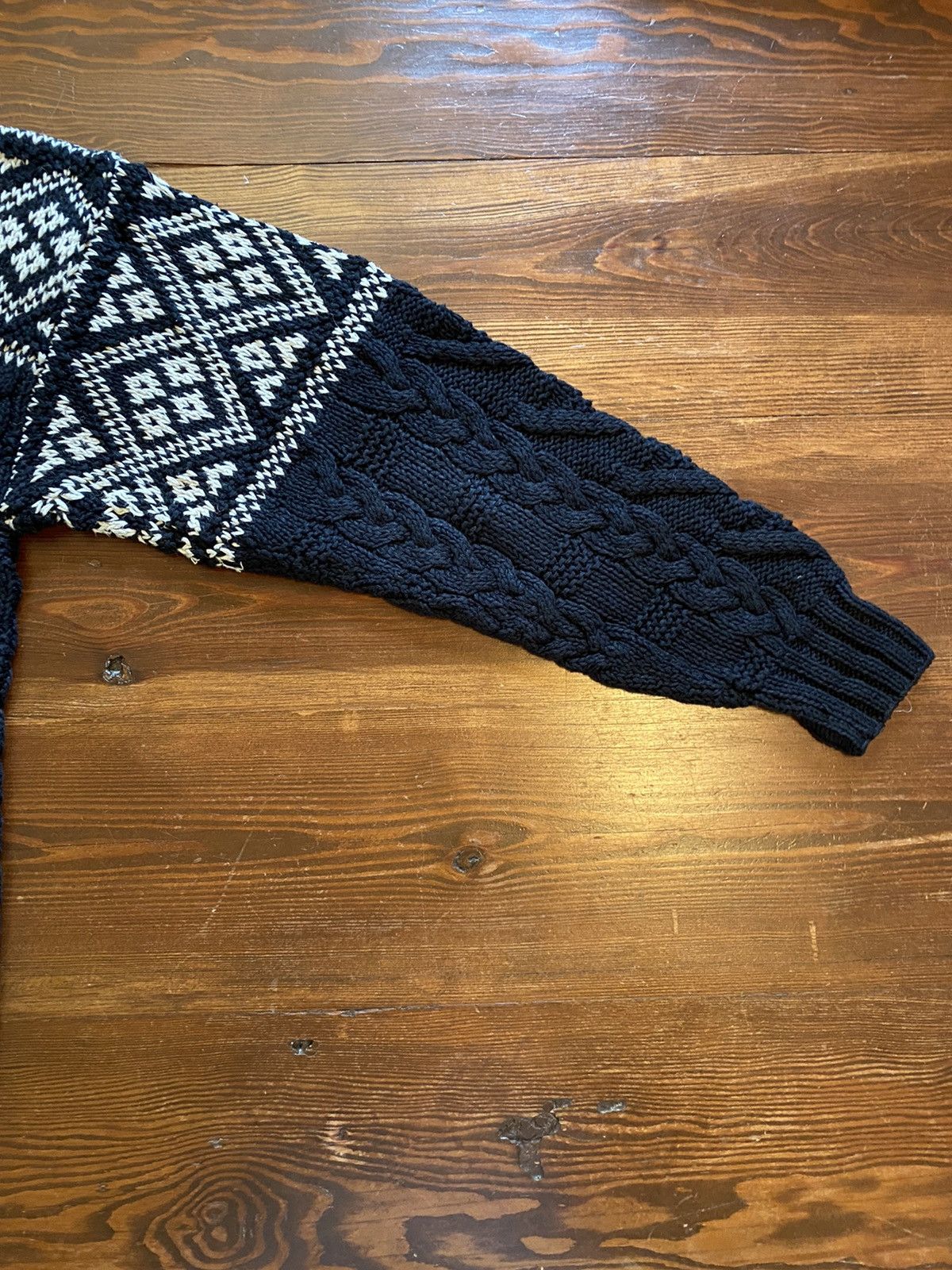 Northern Isles Vintage 80’s Northern Isles Black & White Cable Knit Sweater Size US XL / EU 56 / 4 - 8 Thumbnail