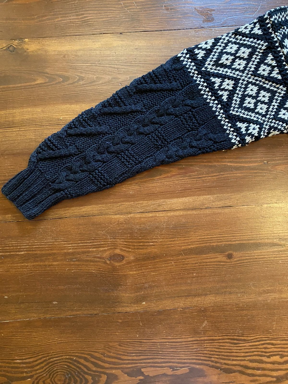 Northern Isles Vintage 80’s Northern Isles Black & White Cable Knit Sweater Size US XL / EU 56 / 4 - 6 Thumbnail