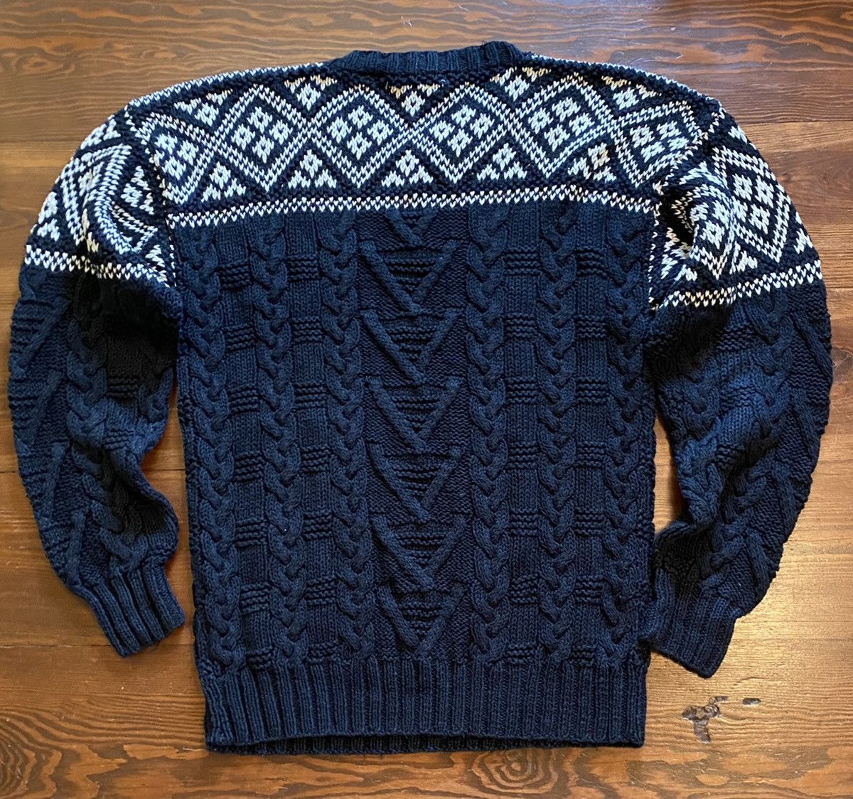 Northern Isles Vintage 80’s Northern Isles Black & White Cable Knit Sweater Size US XL / EU 56 / 4 - 7 Thumbnail