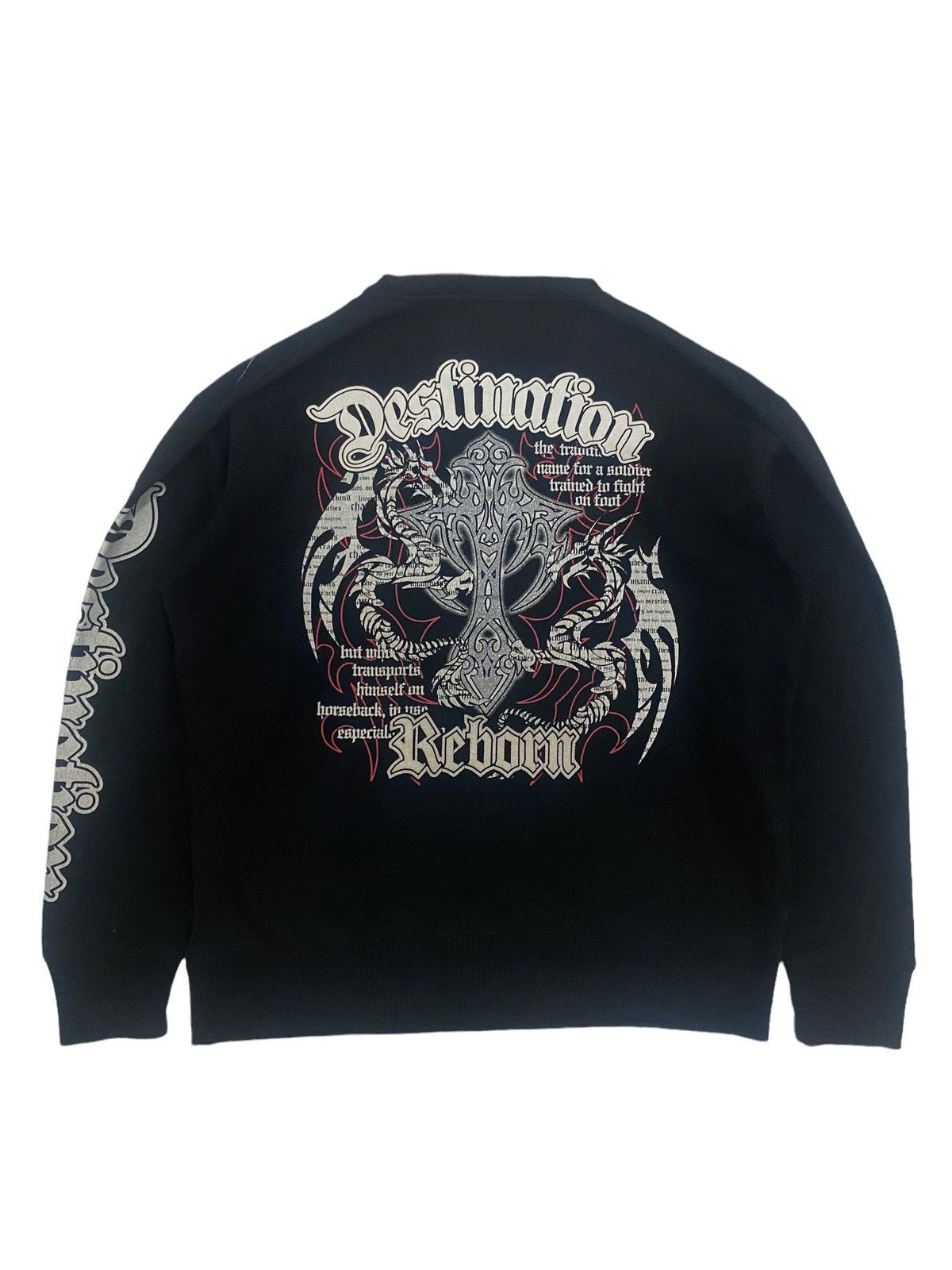 Dragonfly × Japanese Brand Japanese Beaumere Chrome Heart Cross Logo Sweatshirt Size US L / EU 52-54 / 3 - 1 Thumbnail