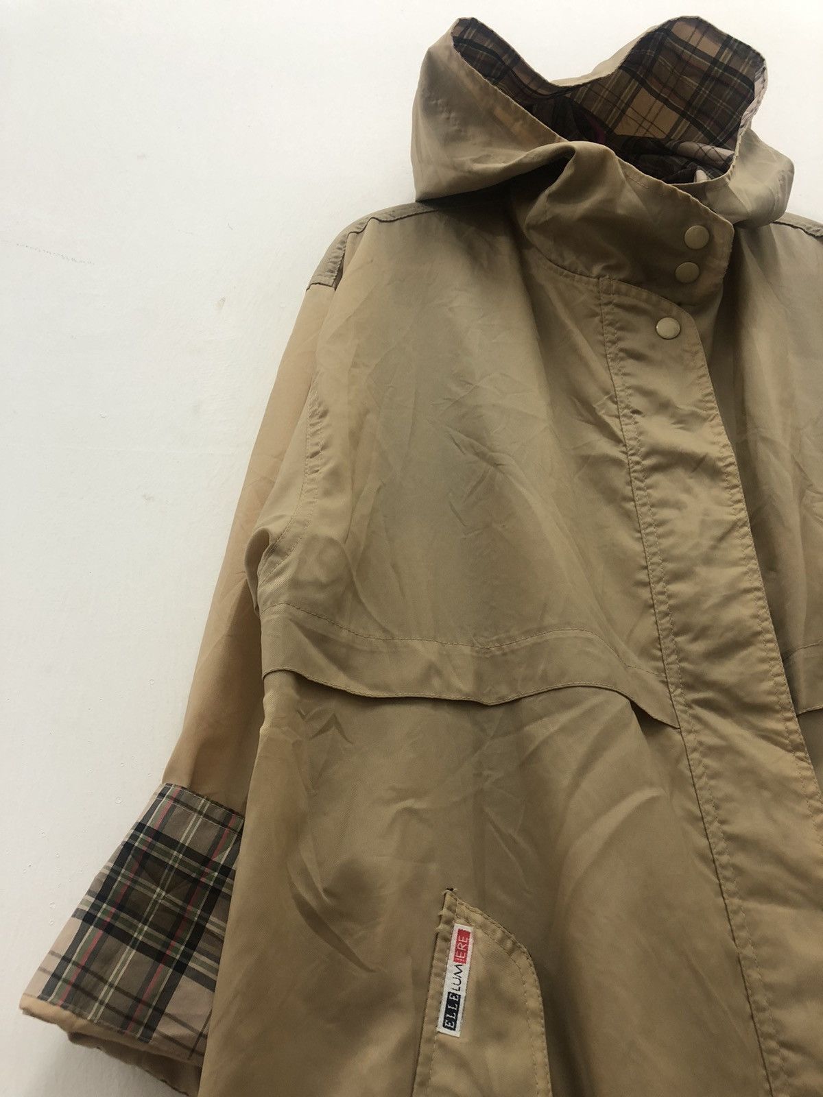 Japanese Brand Rare Vintage ELLE LUMIERE PARIS Nylon Trench Jacket Size US L / EU 52-54 / 3 - 3 Thumbnail