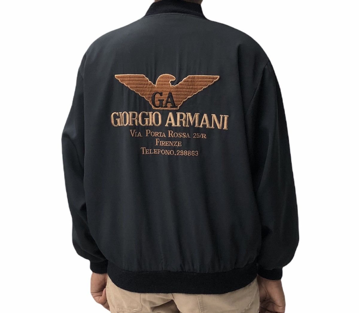 Giorgio Armani Vtg Giorgio Armani Embroidery Logo Reversible Bomber Jacket Size US L / EU 52-54 / 3 - 2 Thumbnail