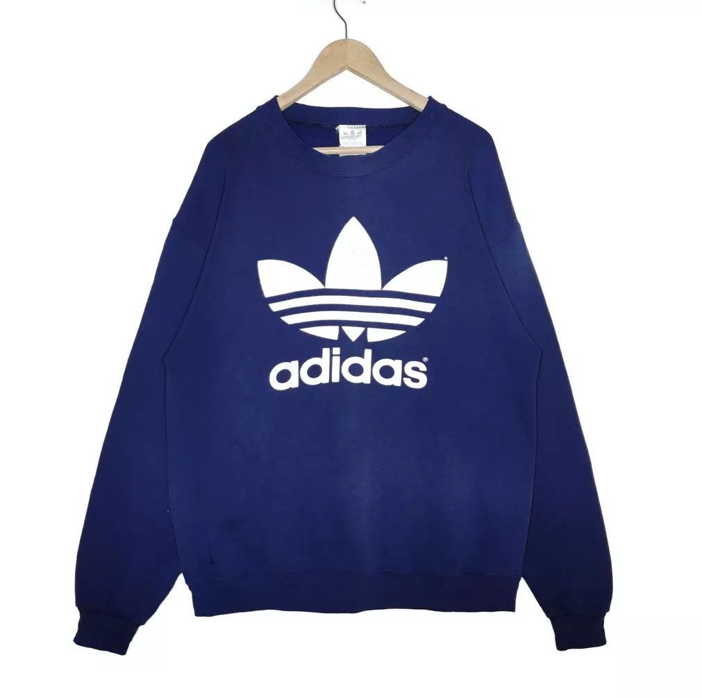 Adidas vintage adidas sweatshirts crewneck big logo trefoil Size US L / EU 52-54 / 3 - 1 Thumbnail