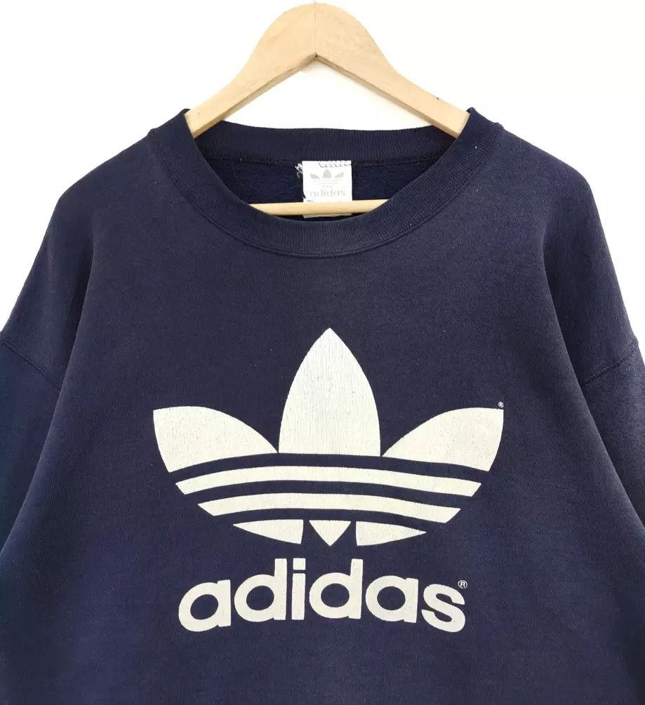 Adidas vintage adidas sweatshirts crewneck big logo trefoil Size US L / EU 52-54 / 3 - 3 Thumbnail