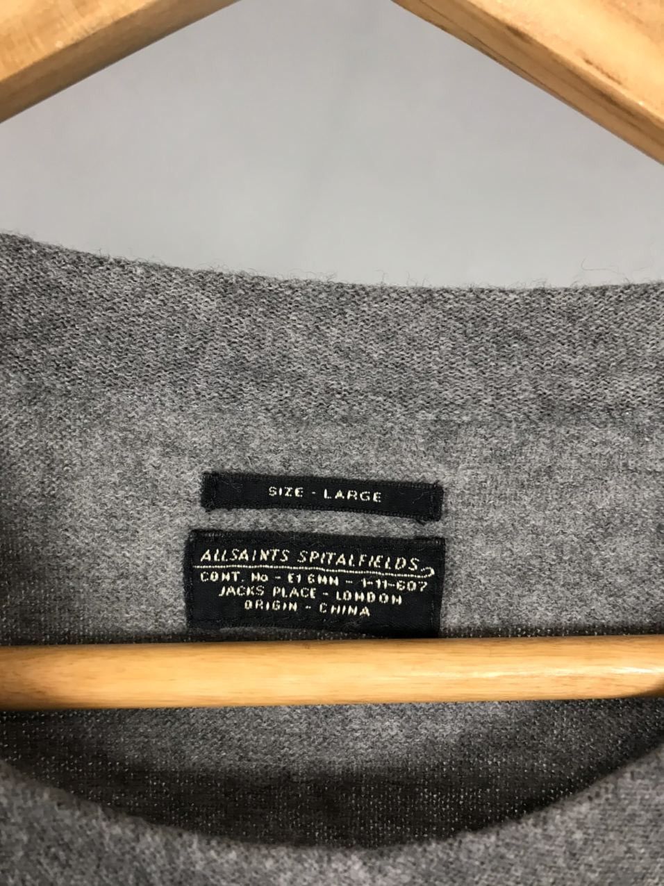 Allsaints Allsaints luxury streetwear wool gray sweater Size US L / EU 52-54 / 3 - 5 Thumbnail