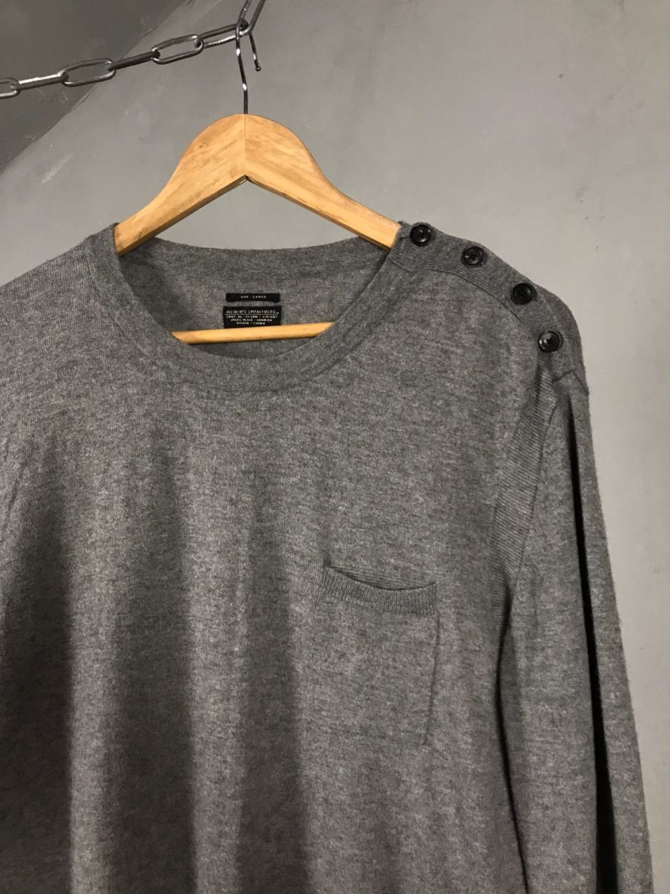 Allsaints Allsaints luxury streetwear wool gray sweater Size US L / EU 52-54 / 3 - 2 Thumbnail