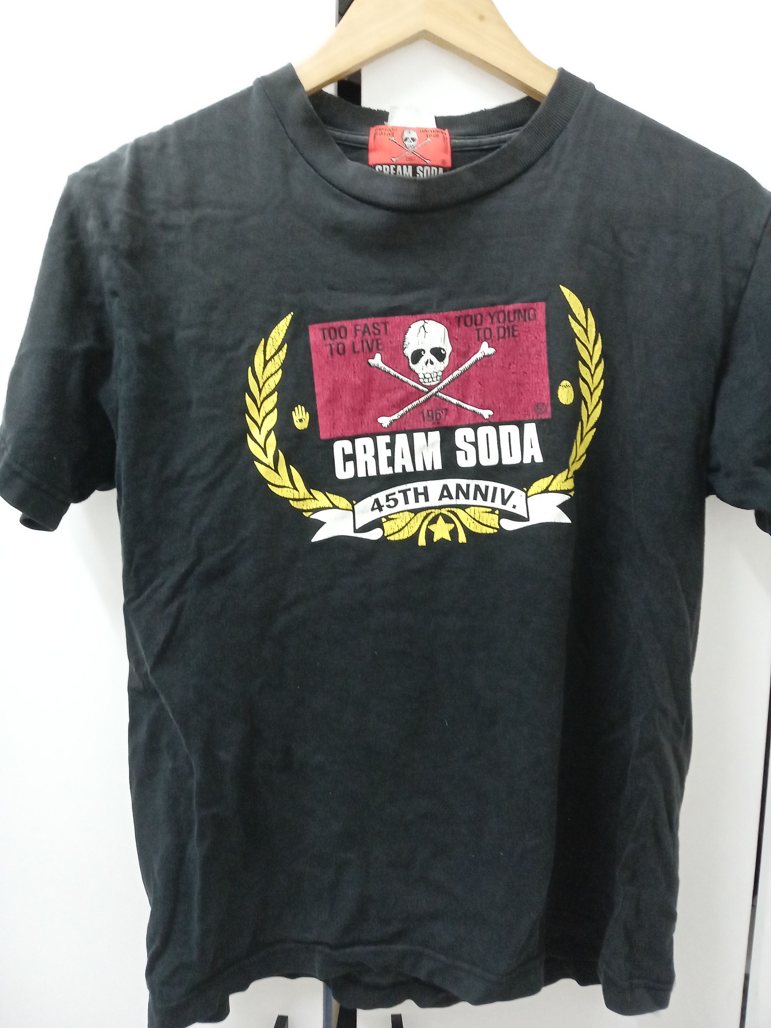 Band Tees × Vintage VINTAGE CREAM SODA SKULLS TEE VERY RARE Size US S / EU 44-46 / 1 - 2 Thumbnail