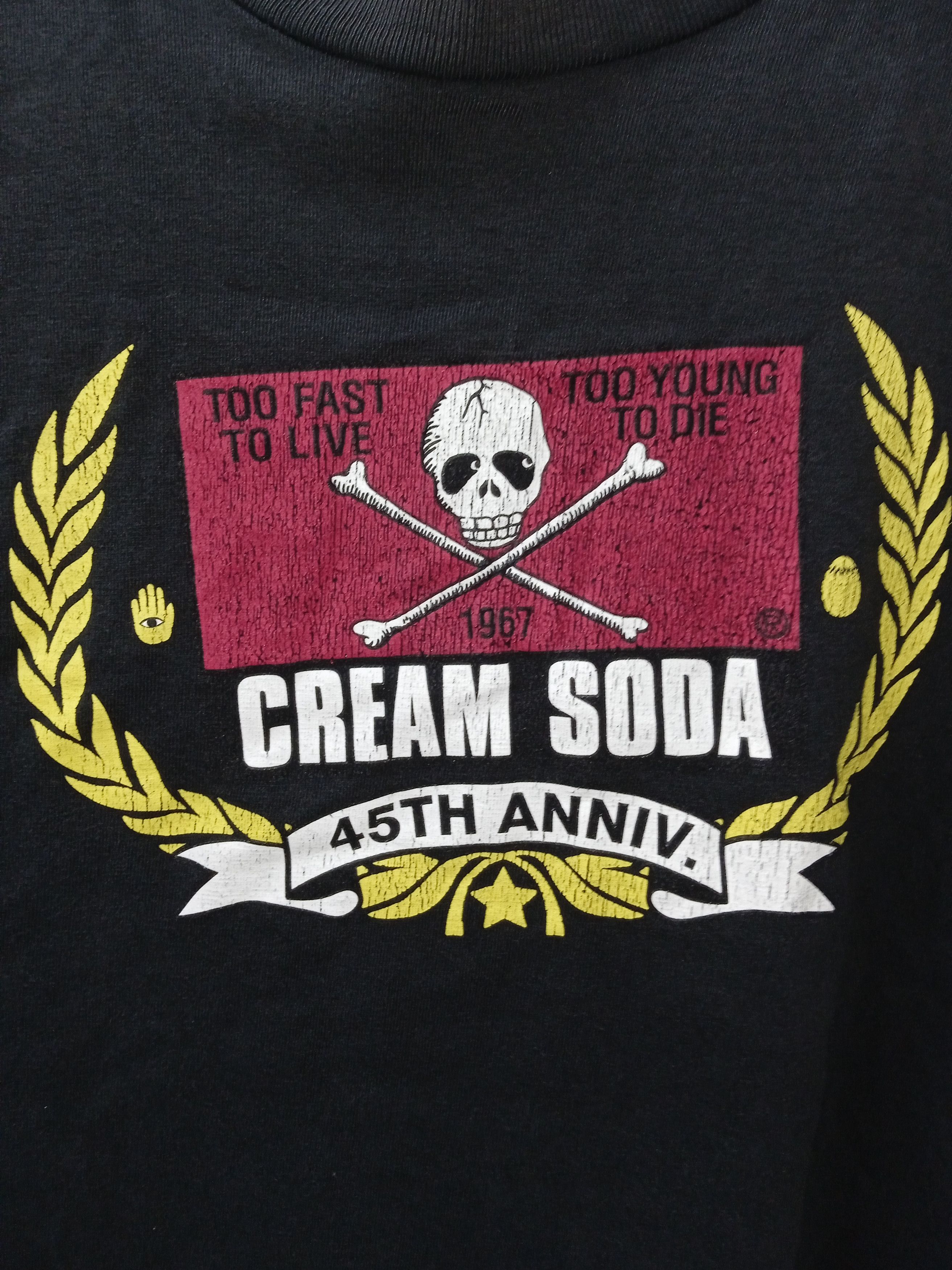 Band Tees × Vintage VINTAGE CREAM SODA SKULLS TEE VERY RARE Size US S / EU 44-46 / 1 - 5 Thumbnail