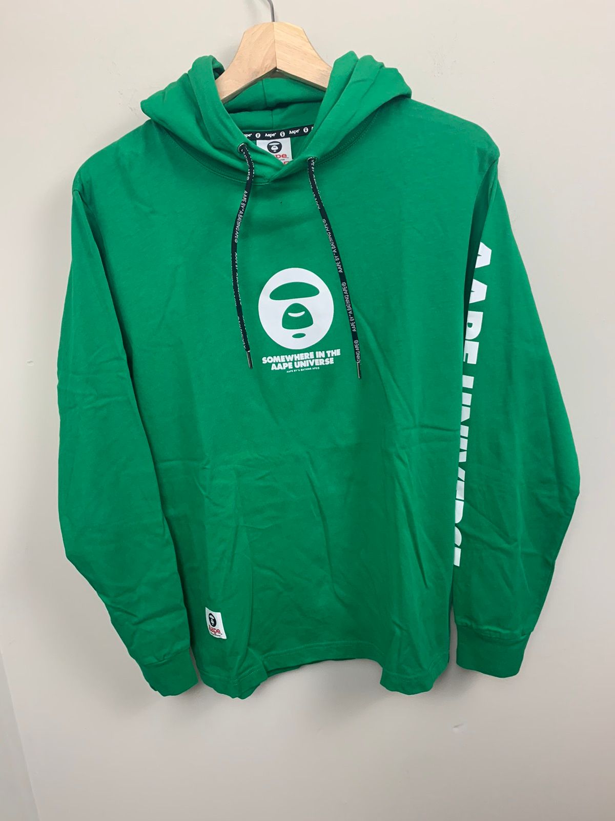 Pre-owned Aape Logo Hooded Sweatshirt In Green