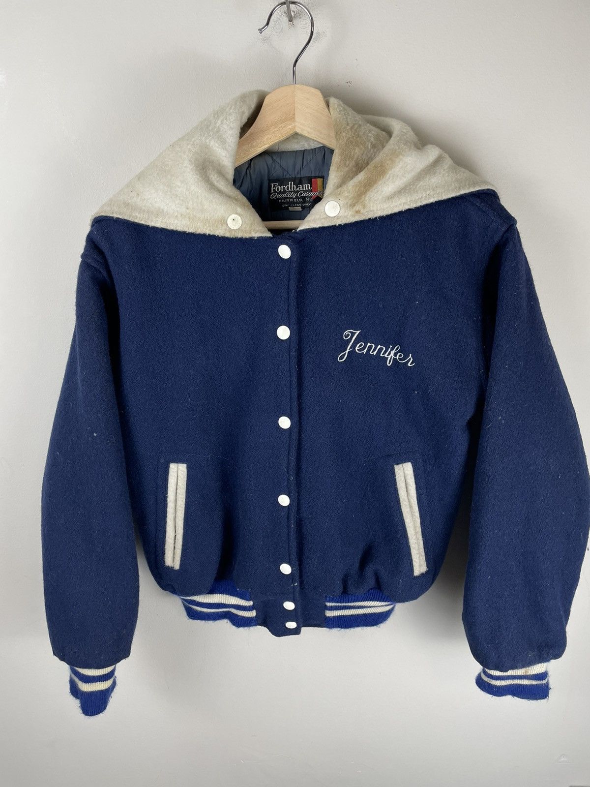 Image of Vintage 1970S Varsity Jacket in Blue, Men's (Size Small)