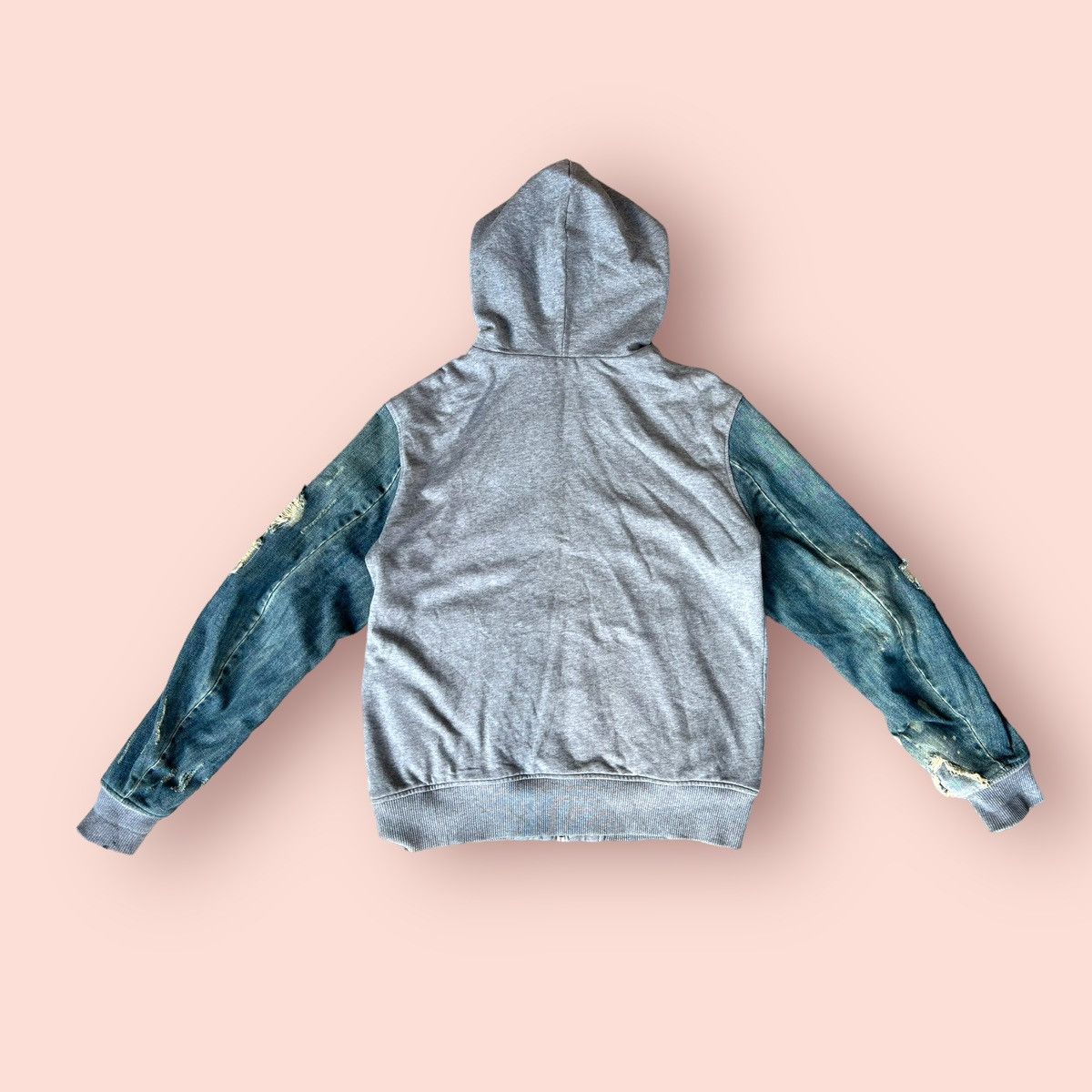 Diesel RARE DIESEL DISTRESSED DENIM SLEEVES HOODIE Size US XL / EU 56 / 4 - 5 Thumbnail