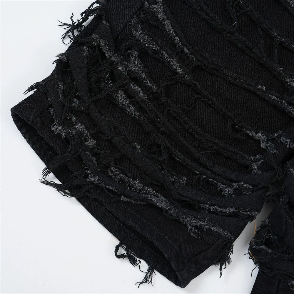 damaged fade ripped punk shorts