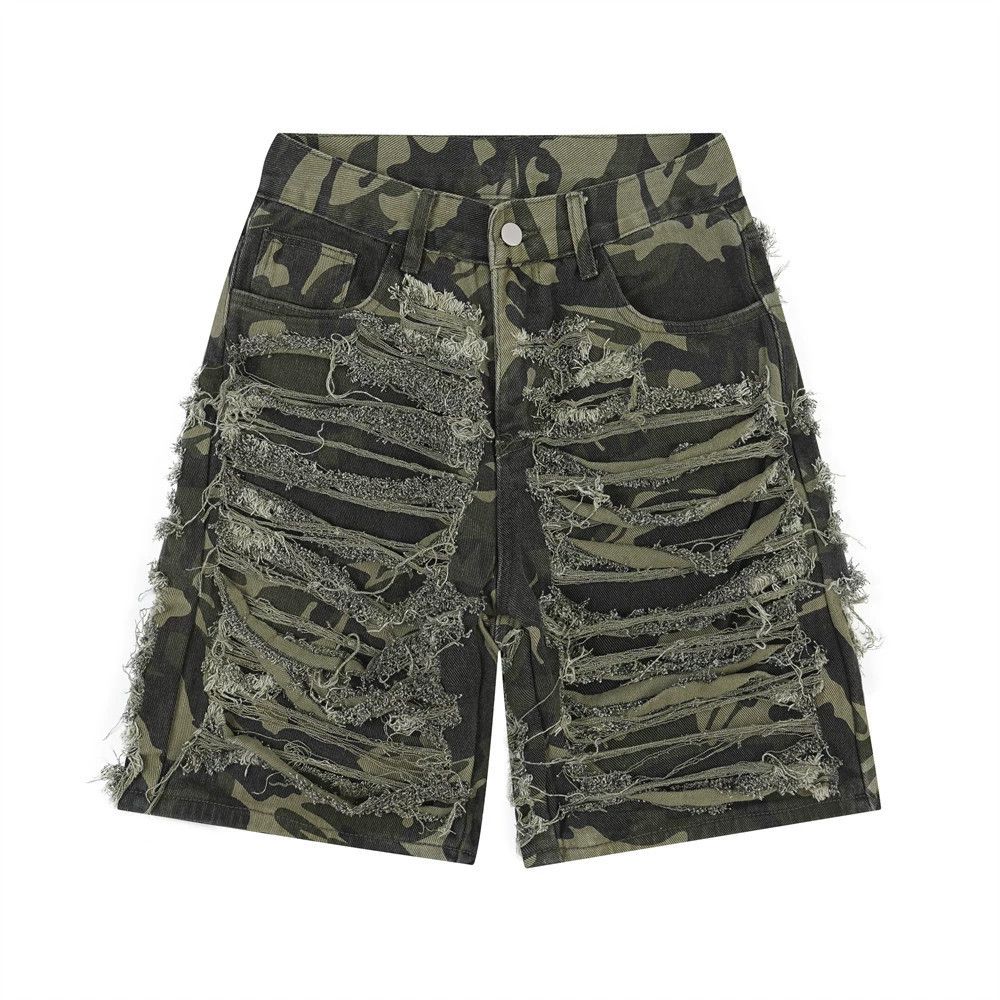 damaged fade ripped punk shorts