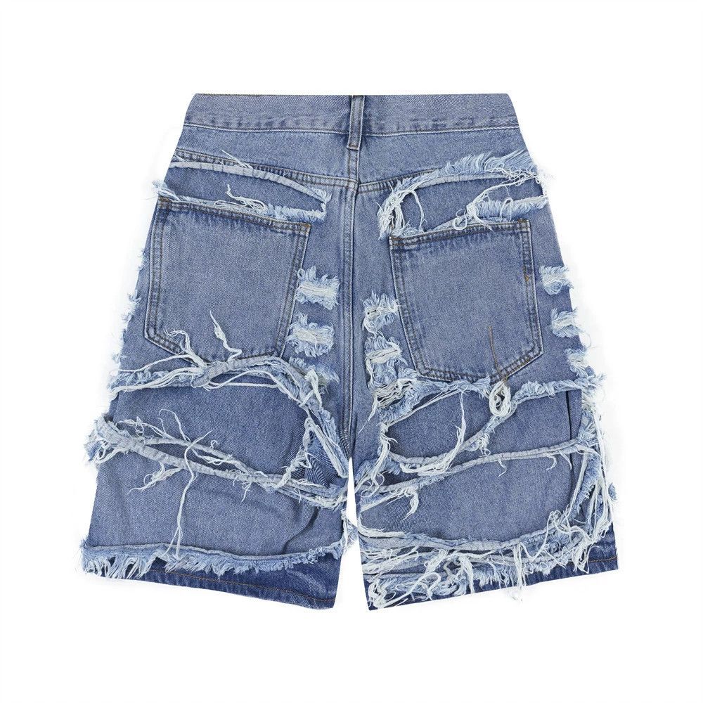 damaged fade ripped punk shorts