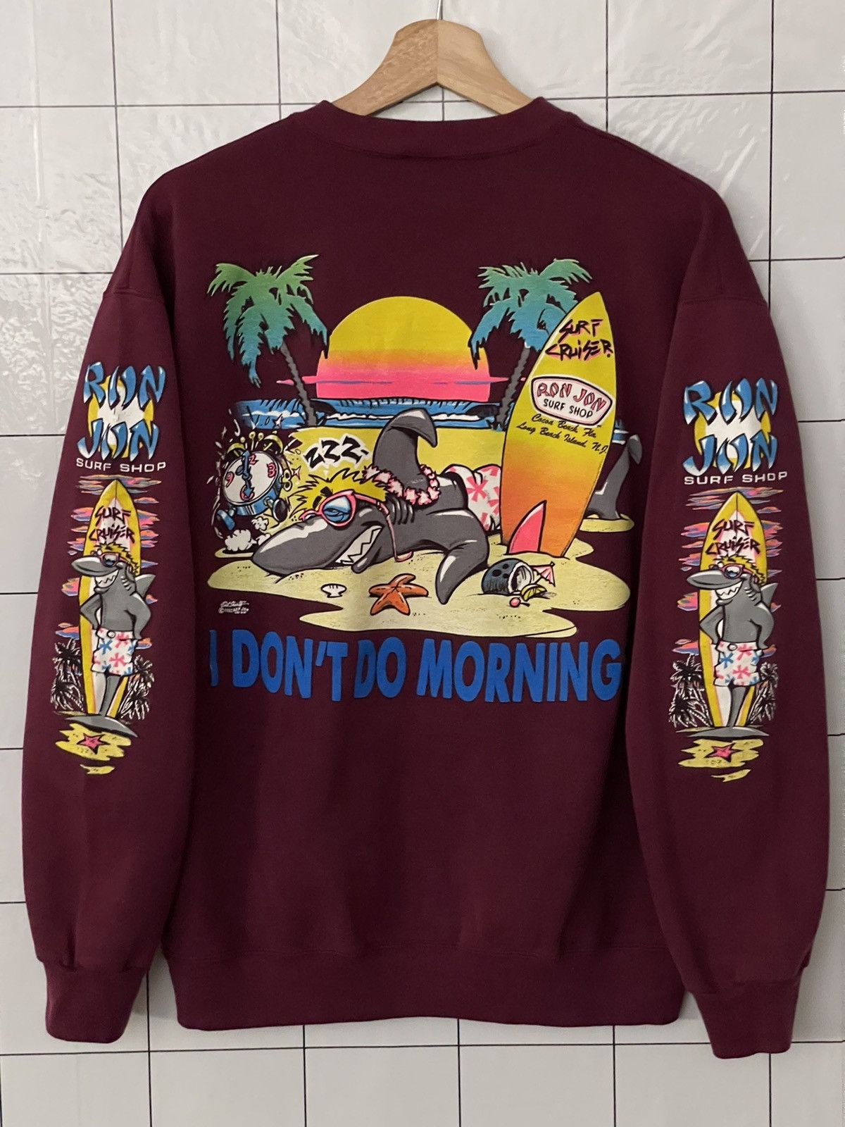 Ron Jon Surf Shop × Vintage Vintage Ron Jon Surf Surfing Beach Art Logo Sweatshirt Size US M / EU 48-50 / 2 - 2 Thumbnail
