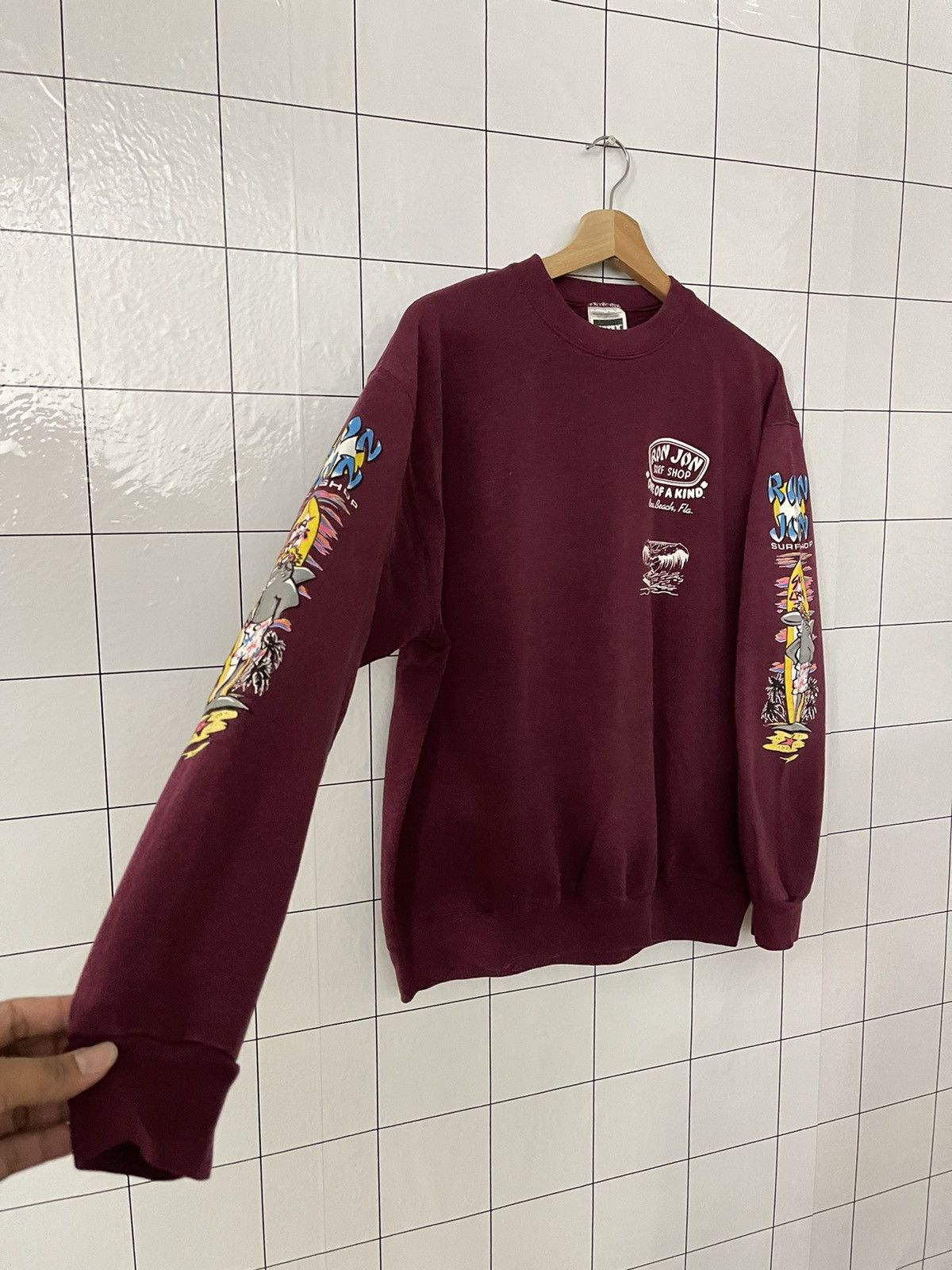 Ron Jon Surf Shop × Vintage Vintage Ron Jon Surf Surfing Beach Art Logo Sweatshirt Size US M / EU 48-50 / 2 - 7 Thumbnail