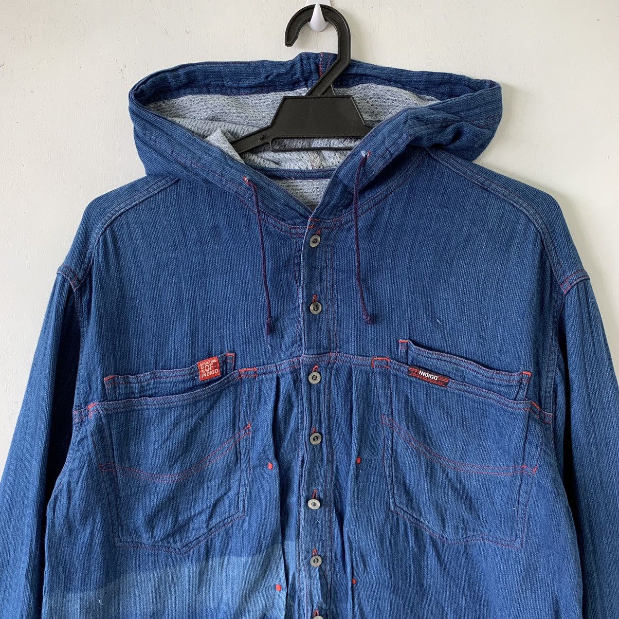 Hai Sporting Gear × Indigo × Issey Miyake Hai Sporting Gear Indigo Hoodie Button Up Shirt Size US M / EU 48-50 / 2 - 2 Thumbnail