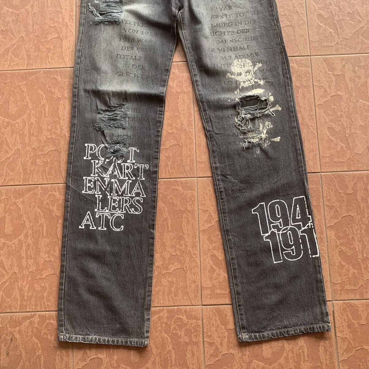 In The Attic × Japanese Brand × Seditionaries 💥 STEALS 💥 IN THE ATTIC JEANS 33x34 SKULLS TROUSERS RUGGED Size US 33 - 3 Thumbnail