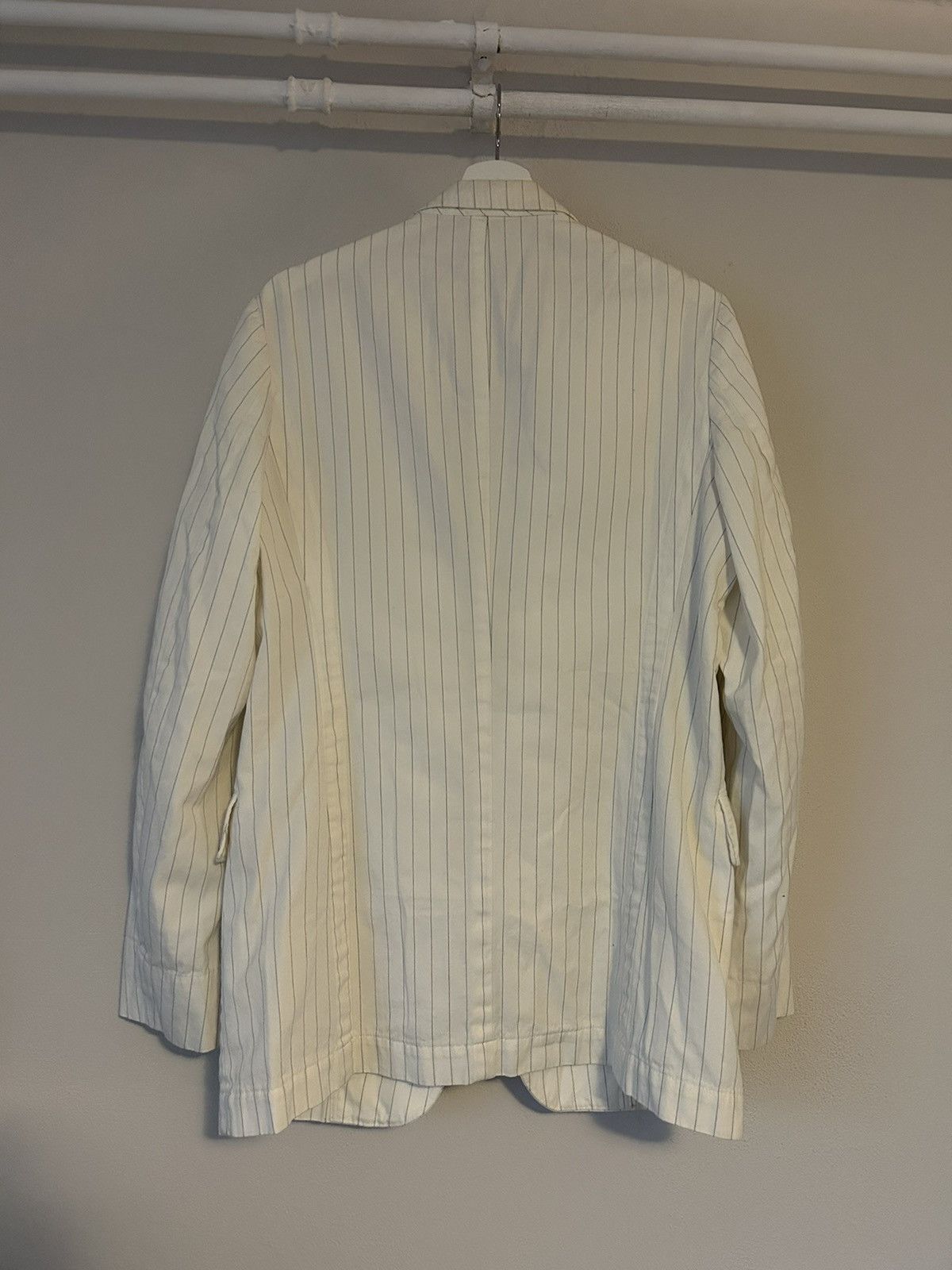 Dries Van Noten Dries Van Noten White Striped Blazer Size US L / EU 52-54 / 3 - 8 Thumbnail