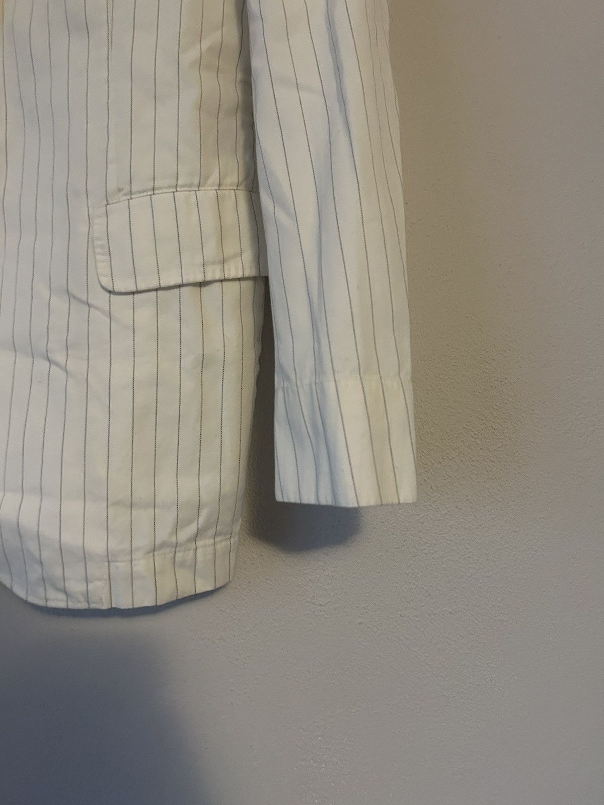 Dries Van Noten Dries Van Noten White Striped Blazer Size US L / EU 52-54 / 3 - 7 Thumbnail