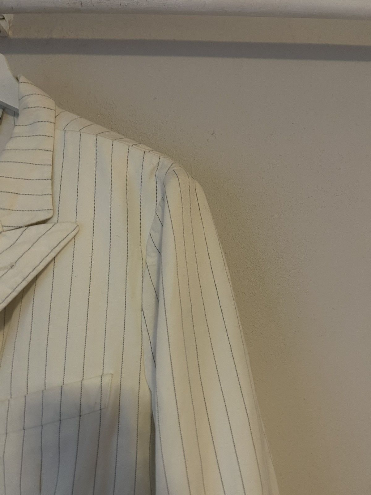 Dries Van Noten Dries Van Noten White Striped Blazer Size US L / EU 52-54 / 3 - 6 Thumbnail