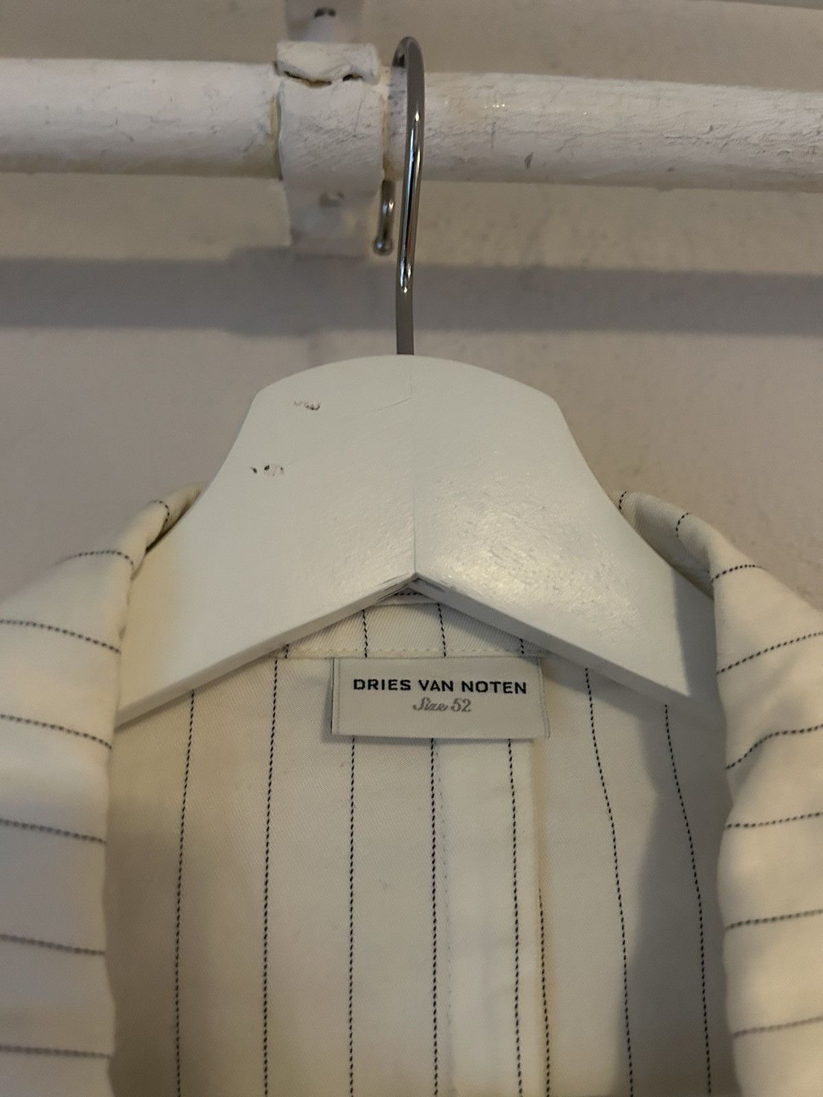 Dries Van Noten Dries Van Noten White Striped Blazer Size US L / EU 52-54 / 3 - 2 Thumbnail