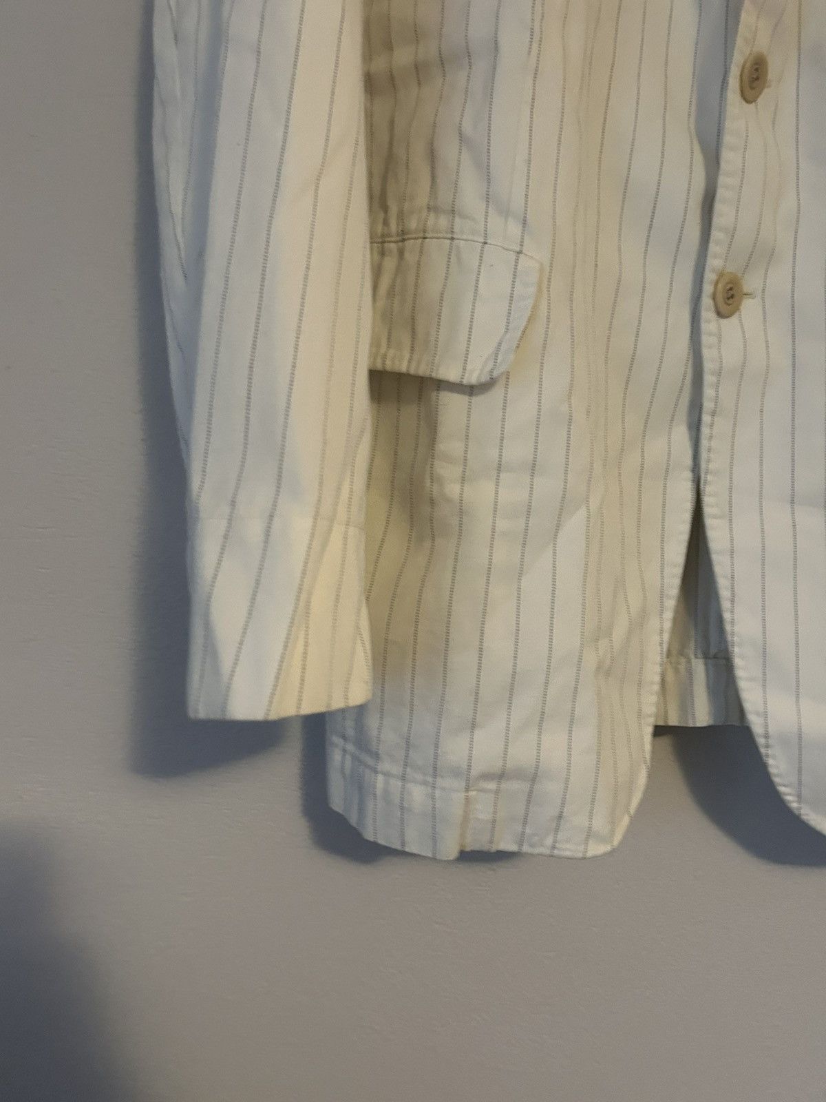 Dries Van Noten Dries Van Noten White Striped Blazer Size US L / EU 52-54 / 3 - 5 Thumbnail