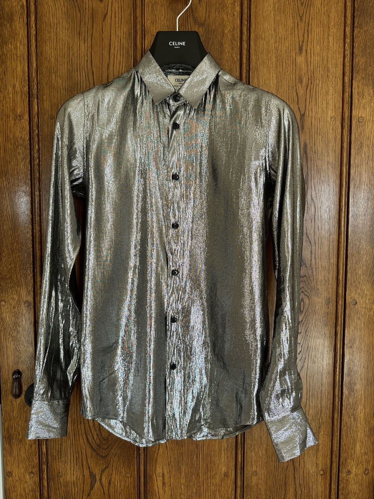 1 or 1 Celine metallic silk sample shirt Hedi Slimane