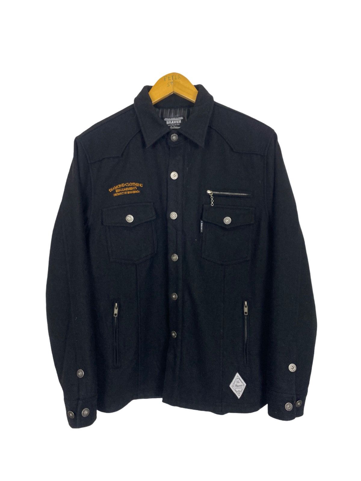 Japanese Brand THE BRAVER BUTTON JACKET WOOL FABRIC Size US M / EU 48-50 / 2 - 1 Thumbnail
