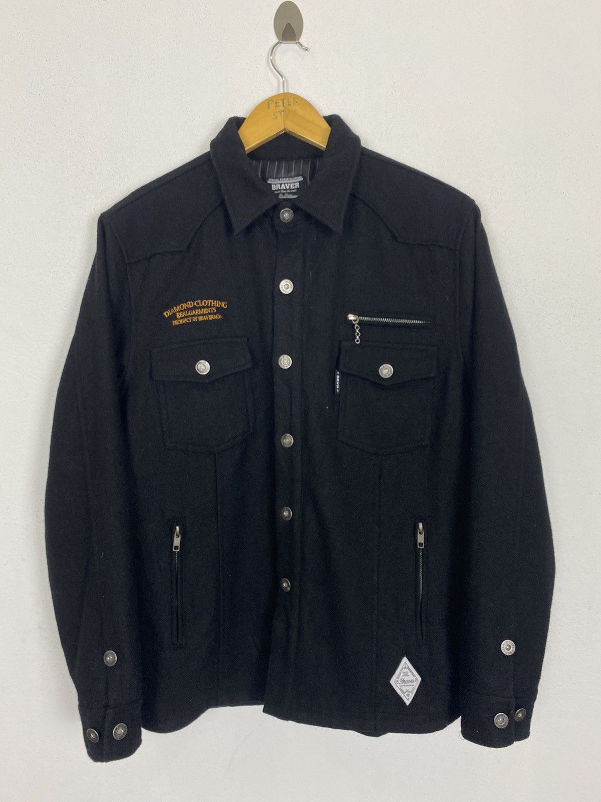 Japanese Brand THE BRAVER BUTTON JACKET WOOL FABRIC Size US M / EU 48-50 / 2 - 2 Thumbnail