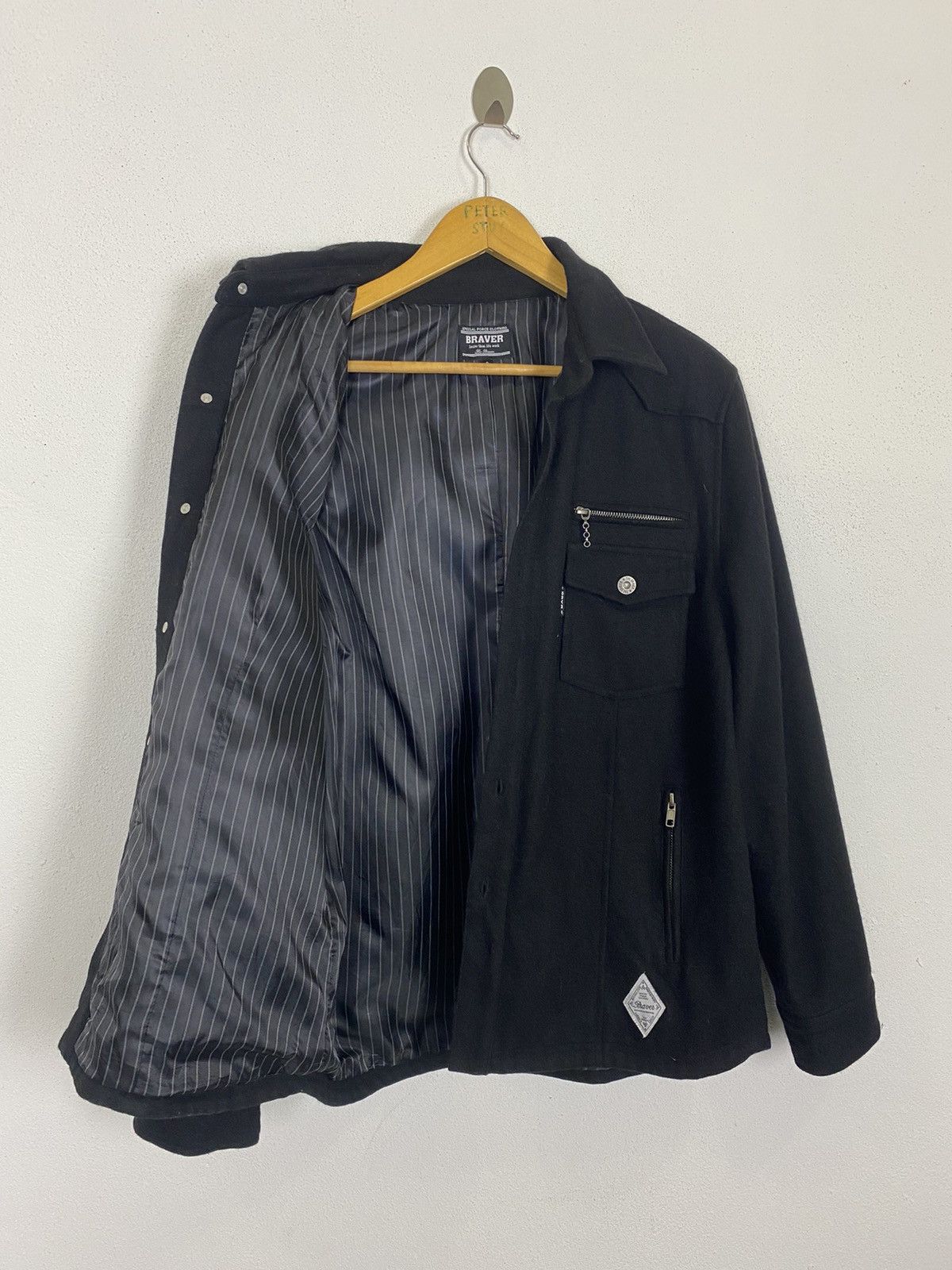 Japanese Brand THE BRAVER BUTTON JACKET WOOL FABRIC Size US M / EU 48-50 / 2 - 5 Thumbnail