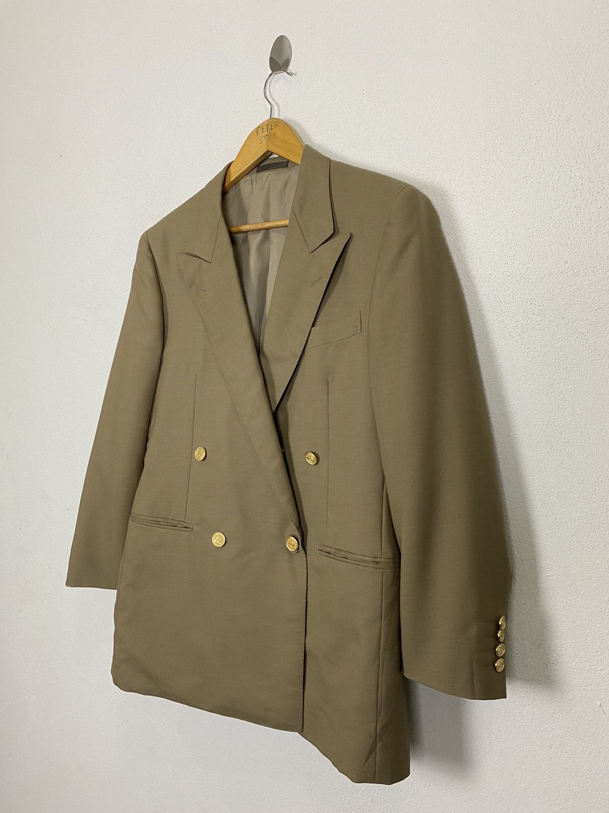 Burberry × Vintage VINTAGE BURBERRYS GOLD BUTTON FORMAL BLAZER Size US M / EU 48-50 / 2 - 2 Thumbnail